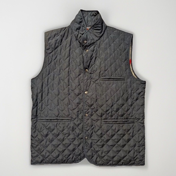 Isaia Other - Isaia Men’s Vest L (EU 52) Quilted Puffer Blue, Lining, Extralight Aqua, Italy